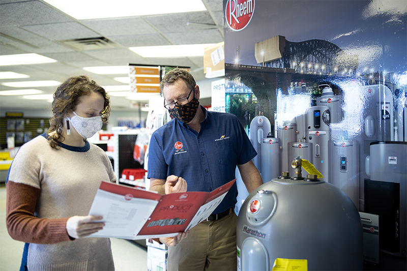 Pointing out the features of our Chattanooga water heaters